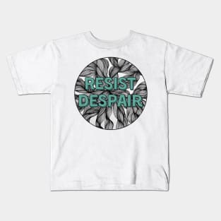 Resist Despair Zentangle Green Kids T-Shirt
